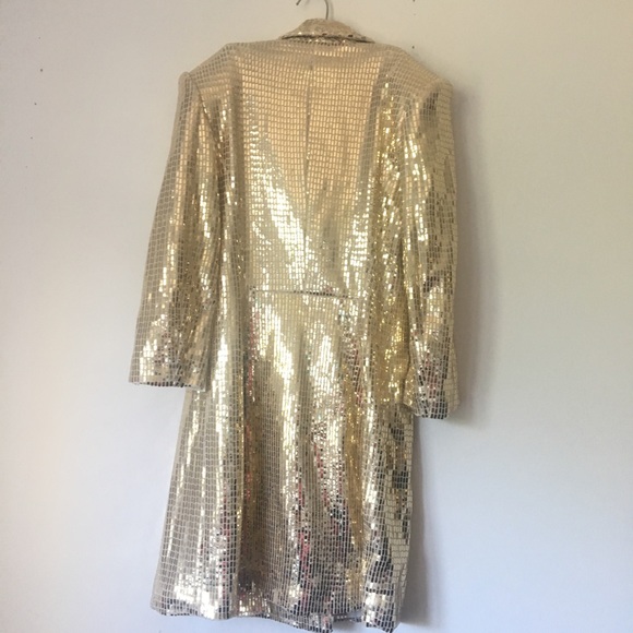 Zara Dresses Zara Gold Sequin Blazer Dress Poshmark